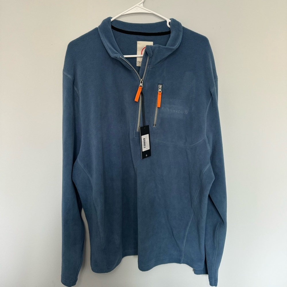 NWT Cloudveil Blue Quarter Zip Pullover Sweater